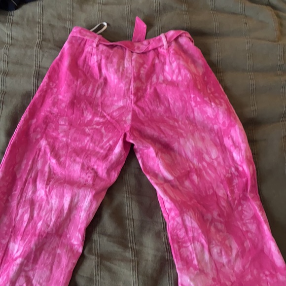 Pink tie-dye wide leg highwaisted pants - Picture 5 of 5
